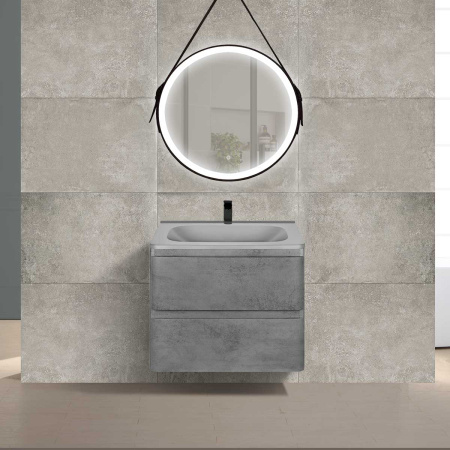 Тумба под раковину Vincea Vico 600 подвесная, 2 выкатных ящика soft close, Beton