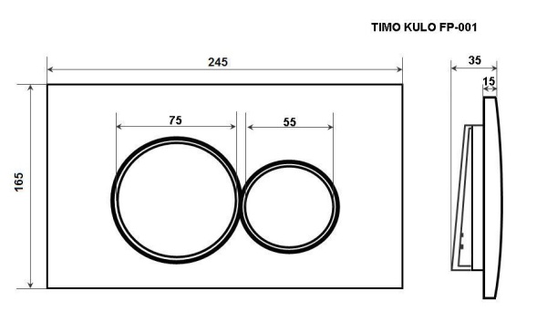 Кнопка смыва TIMO KULO FP-001W