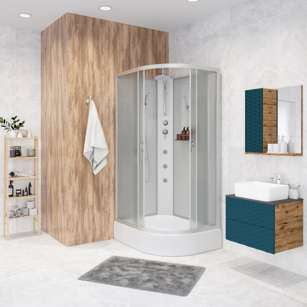 Душевая кабина Niagara Classic NG-33184-14LBKTG 110х80х210-240, средний поддон 26 см, стекло матовое