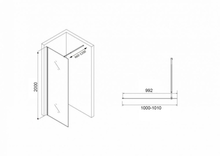 Душевая перегородка ABBER Immer Offen AG61101R8