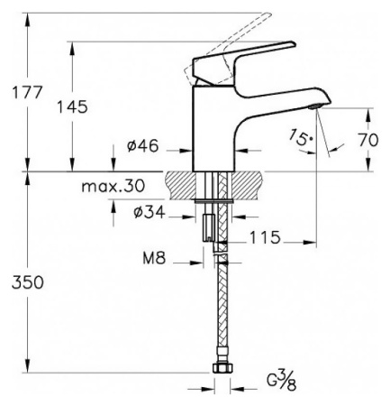 Смеситель для раковины VitrA Axe S A41069EXP