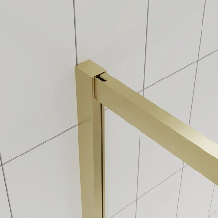 Душевой угол Veconi Evo 300 G, 1100х800x1950, золото брашинг, прозрачное стекло