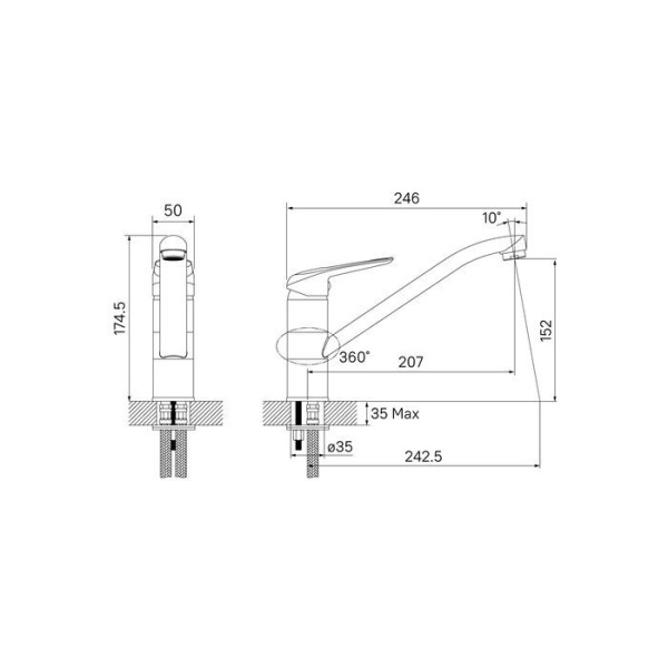 Смеситель для кухни IDDIS Male белый, матовый MALWT00i05