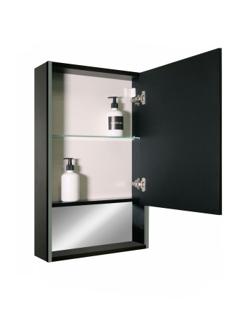 Зеркальный шкаф для ванной 60х80см черный Reflexion Box Black с регулируемой LED подсветкой RF2421BL
