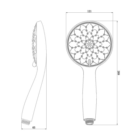 Лейка душевая Lemark LM8121C, 3-функциональная