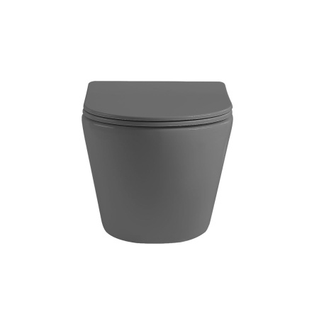 Унитаз подвесной Vincea Globo VT1-14SMA безободковый, цвет антрацит мат., ультратонкое сиденье soft-close