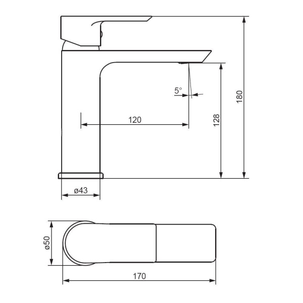 470210000 Apollo Cмеситель для умывальника, хром