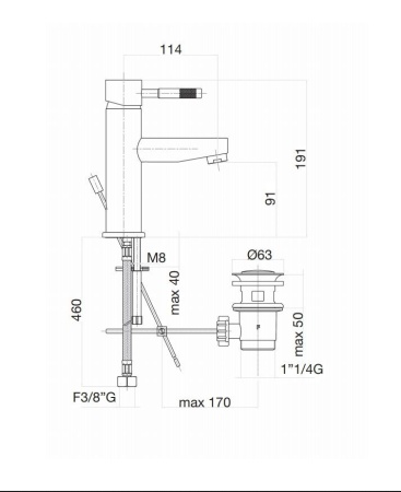 Смеситель для раковины Fiore Xenon 44CR5271, хром