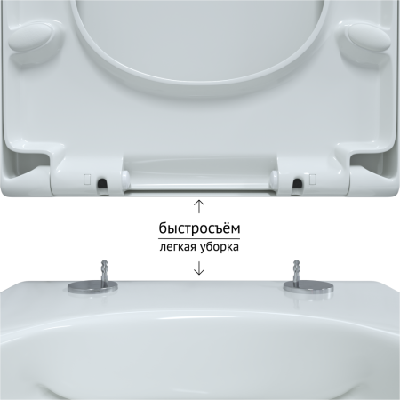 Унитаз BERGES подвесной EGO Rimless 49см, сиденье дюропласт Toma SO, микролифт, быстросъем