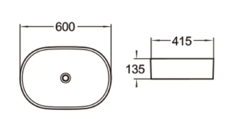 Раковина керамическая (накладная)  SantiLine SL-1028