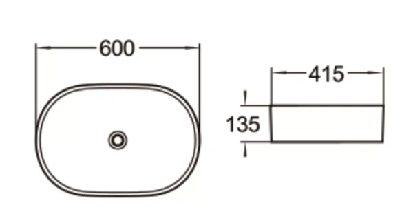 Раковина керамическая (накладная)  SantiLine SL-1028