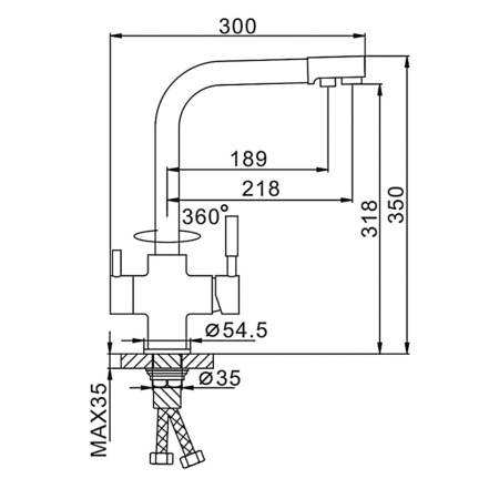 Смеситель для кухни с подключением фильтра FRAP F4352-20, бежевый