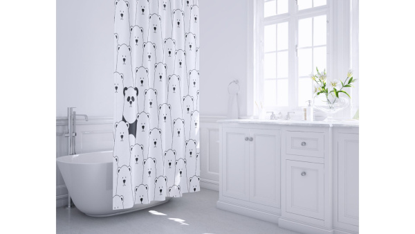 Шторка для ванной Fixsen Panda FX-2501, без колец