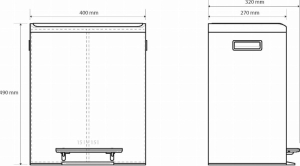 Ведро для мусора Bemeta Hotel 137115165 (15+15 литров)