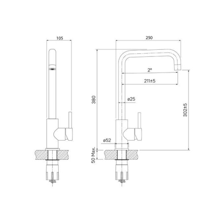 Смеситель для кухонной мойки IDDIS Kitchen K05STL0i05