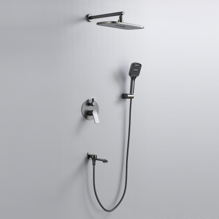 Душевая система встраиваемая Shevanik S4135T, оружейная сталь