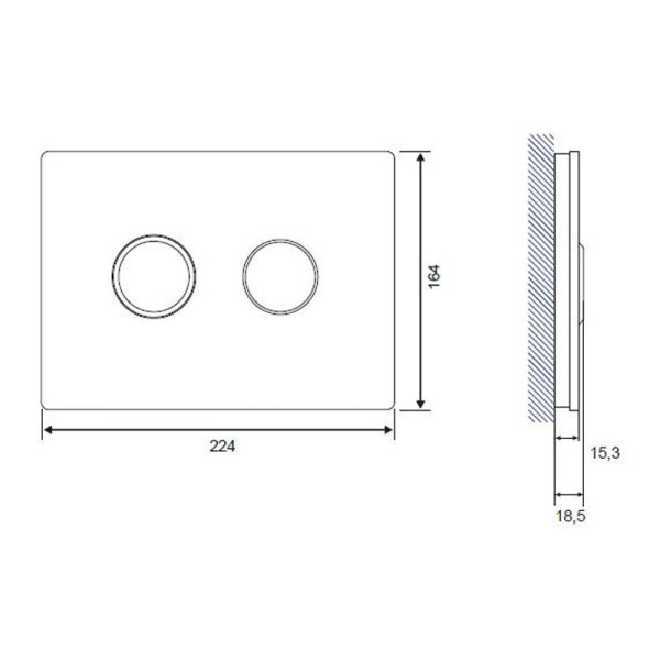 Кнопка Cersanit ACCENTO CIRCLE для AQUA 50 пневматическая стекло черный, P-BU-ACN-CIR-PN/Bl/Gl