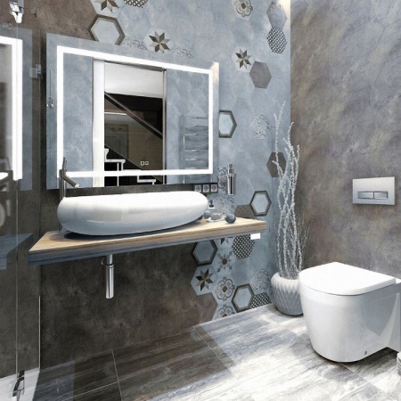 Зеркало Silver Mirrors Livia 800x600 ФР-00001193 со встроенным светильником, сенсорный выключатель, подогрев