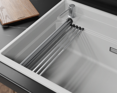 Мойка для кухни Granula Kitchen Space Rinzer 7308R арктик, 73х52 см, прямоугольная