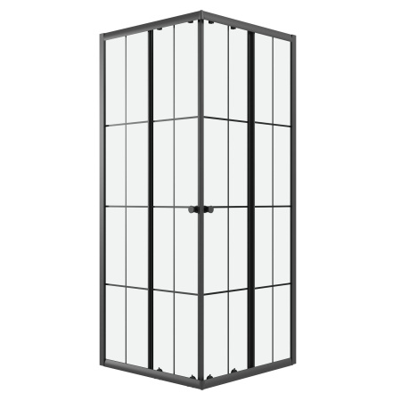 Душевое ограждение Niagara Eco NG-1008-14QKL (80х80х190) квадрат,раздвижное,черный,стекло клетка