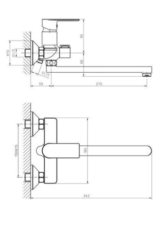 Смеситель для ванны Haiba HB22505-8