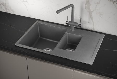 Мойка для кухни Granula Estetica 7808 графит, 78х50 см, прямоугольная
