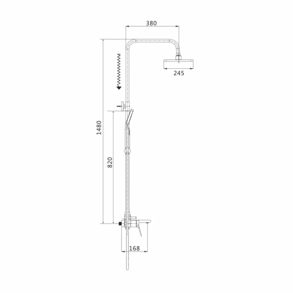 Душевая система Shevanik S8336, хром