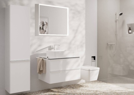 Смеситель для раковины Hansgrohe Tecturis E CoolStart EcoSmart 73070700 матовый белый 73070700