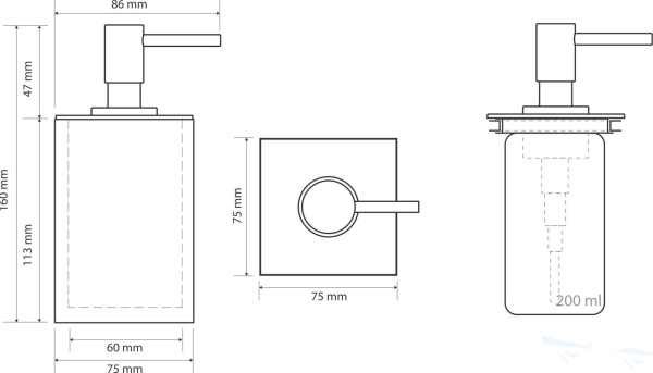 Дозатор для жидкого мыла Bemeta Gamma 145709314