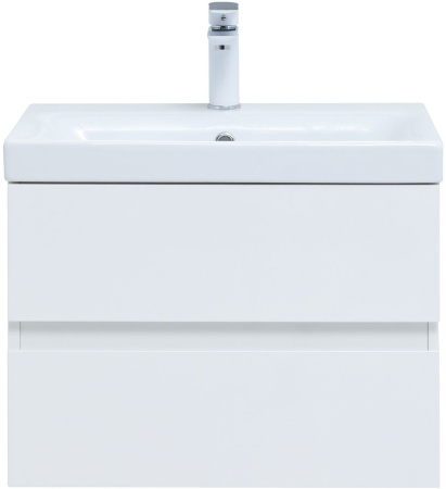 Тумба под раковину Aquanet Беркли 60 белый глянец (2 ящика)
