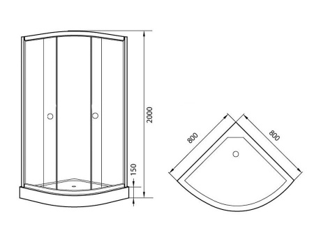 Agger 01GR080tcr душевой уголок, хром