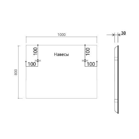 Зеркало Vincea LED VLM-3VN100B-2 1000х800 c сенсорным выключателем и диммером, антизапотевание
