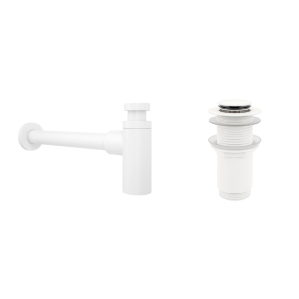 Комплект 3 в 1 Lavinia Boho Bathroom Sink 21520283: накладная фарфоровая раковина 42 см, металлический сифон, донный клапан