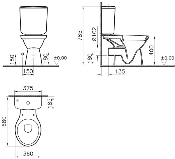 Унитаз-компакт Norm Fest 9780B099-7208