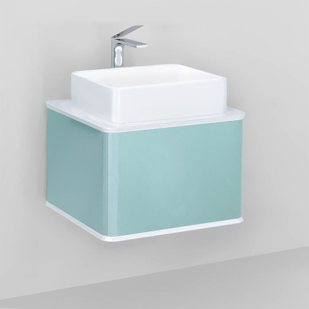 Тумба под раковину Jorno Pastel 58 Pas.01.58/P/BL бирюзовый бриз