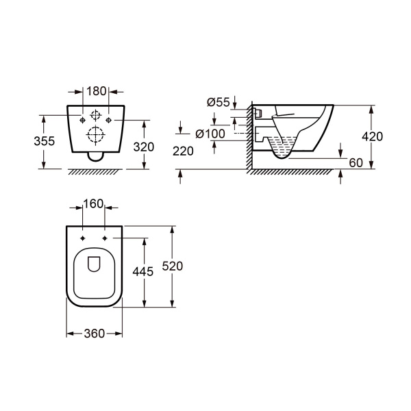 Чаша подвесного унитаза Wellsee  Pure BY Wellsee 182605000