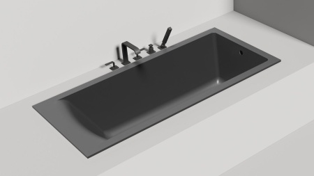 Ванна встраиваемая Salini CASCATA 170x70 покраска по RAL полностью, S-Sense, матовый 104413MF