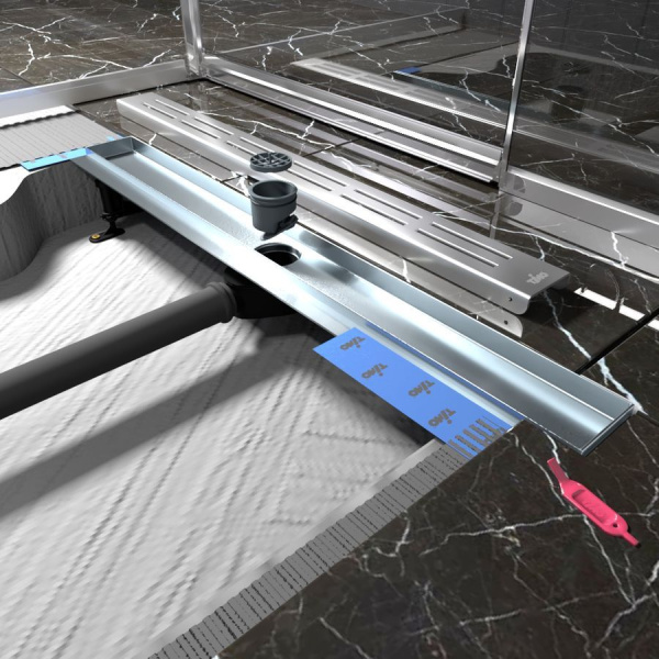 Комплект водоотводящий желоб DP20-600 из нержавеющей стали + Декор. решетка DG20-600 60СМ