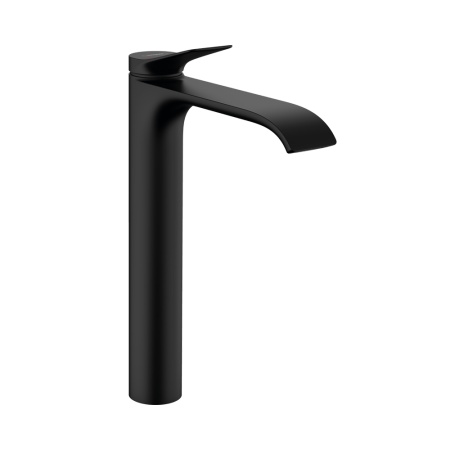 Hansgrohe Vivenis Смеситель для раковины однорычажный 250 без сливного гарнитура для раковины в форме таза черный матовый 75042670