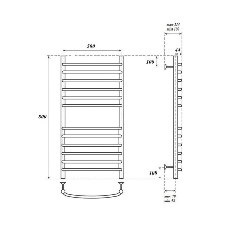 Полотенцесушитель водяной Point PN05158S П12 500x800, хром