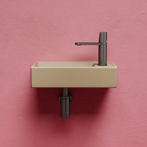 Умывальник Ceramicanova подвесной прямоугольный (чаша слева, отверстие под смеситель справа) цвет черный матовый Element 407x217x100