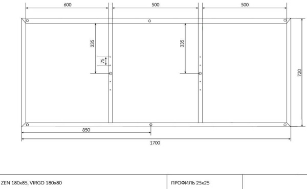 Рама для ванны Cersanit ZEN 180, K-RW-ZEN*180n