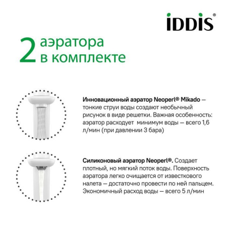 Смеситель для умывальника с инновационным управлением Push Control белый матовый IDDIS Slide SLIWTBTi01