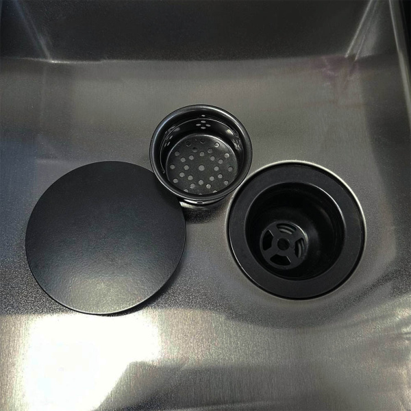 Кухонная мойка Roxen Uno 54 PVD (графит) под столешницу