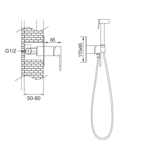 Смеситель с гигиеническим душем Rose R255