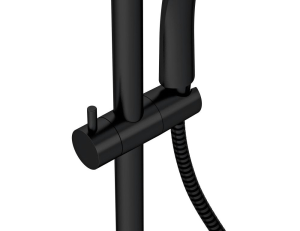 Душевая система Cersanit BRASKO BLACK, смеситель термостатический, 3 режима шланг 150 металл черный, 63112