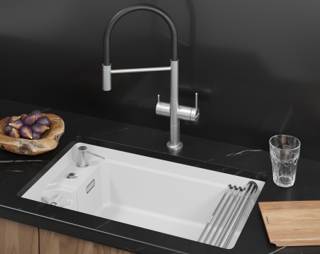 Мойка для кухни Granula Kitchen Space Rinzer 7309RU арктик, 73х45 см, прямоугольная
