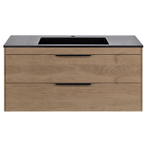 Тумба под раковину Vincea Chiara 2D 1000 подвесная, 2 выкатных ящика soft-close, N.Oak