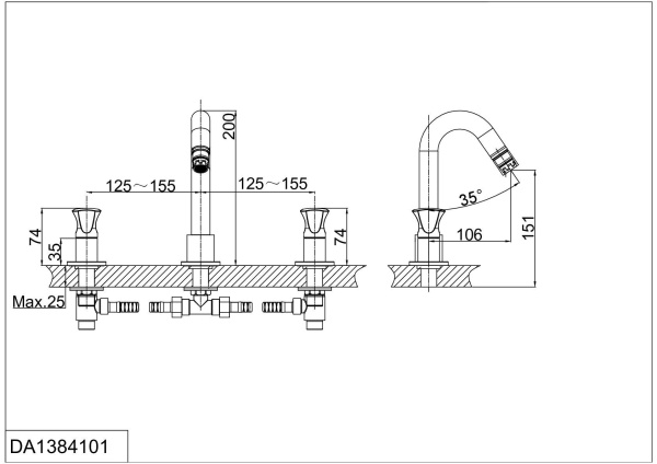 Смеситель для раковины D&K Hessen Grimm DA1384101