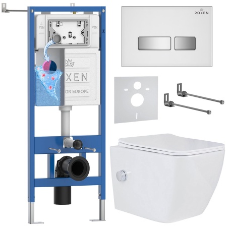 Комплект 6 в 1 RoxenBath StounFix Dual Fresh 640526 (состоит из: 710200, Glass 430280W, 530135-01X)